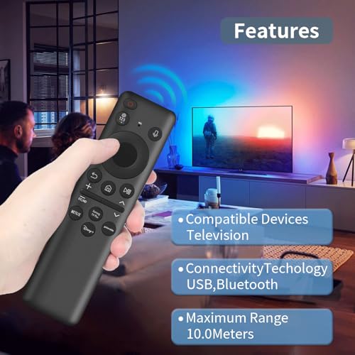 Image of 2023 BN59-01432A Solar Voice Replacement for Samsung Remote Control Smart TV with Rechargeable Solar Cell, Compatible with Samsung Neo QLED 8K HDR Ultra HD Smart TVs, VG-TM2360E