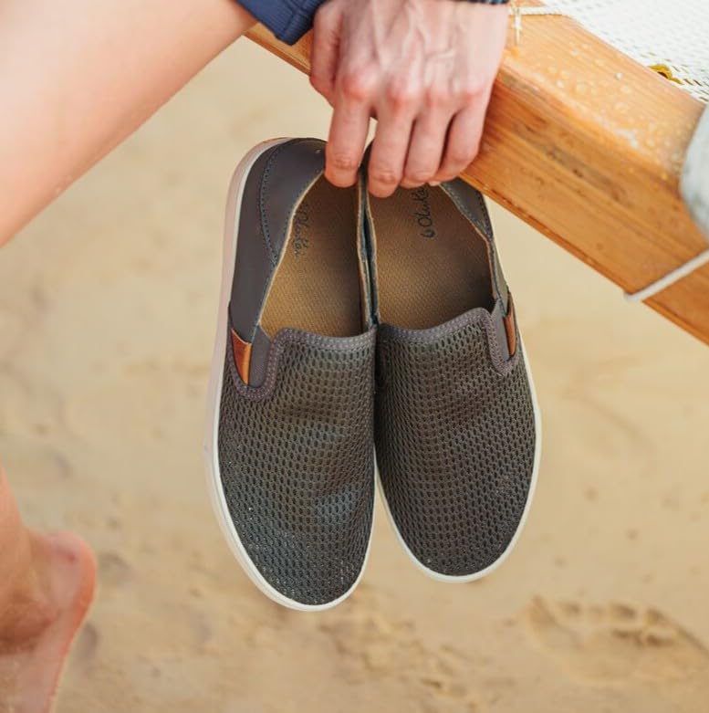 OluKai Pehuea Women's Slip On Sneakers, Casual Everyday Shoes with Easy On & Off Design, Breathable Mesh & Drop-In Heel, All-Day Comfort & Support, Pavement/Pavement, 9 - image 9