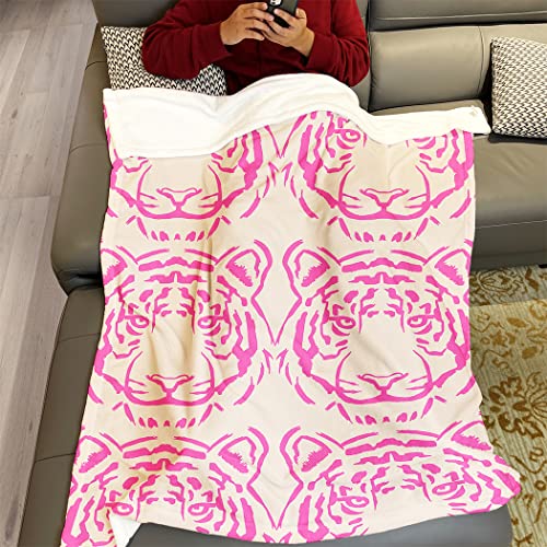 Sxchen 60"X80" Blankets Plush Sofa Bed Throw Pink Tiger #TOP3