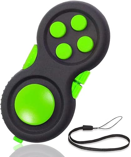 Mini juguete de control de botones para niños y adultos con ansiedad y autismo negro y verde