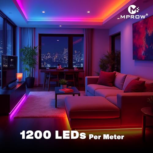 Image of MPROW 5Meter LED Rope Light | 48 LEDs /Meter Waterproof Strip Light | Cove Light for False Ceiling, Diwali, Balcony & Indoor Decoration (Multicolor)
