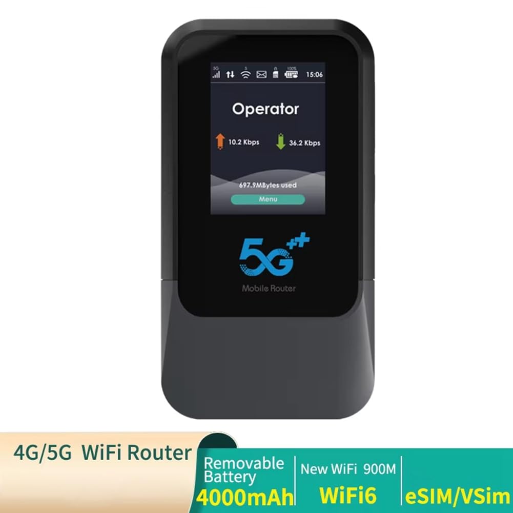 Módem Portátil WiFi 5G SA NSA Pocket Mini SIM&Esim V510, Punto de Acceso Wi-Fi Portátil para Interiores, Router WiFi6