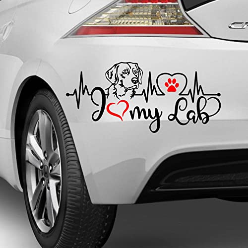 myrockshirt Labrador lab Herzschlag Aufkleber Sticker ohne Hintergrund Autoaufkleber verschieden Größen/Farben Hunderasse