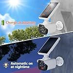 WALI-Solar-Fake-CameraDummy-Security-Camera-with-Motion-Sensor-Light-Simulated-Surveillance-Security-CCTV-Dome-Camera-Indoor-Outdoor-TCW2-SOL-2-Packs-White