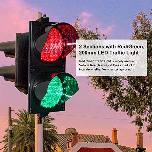 Bbmi Ac85-265V 200Mm(8Inch) Traffic Light, Red/Green Stop And Go Light, Led Traffic Signal Light, Pc Housing Waterproof Ip65 Industrial Led Traffic Stop Light, Dock Bay Indicator Warning Light #TOP4