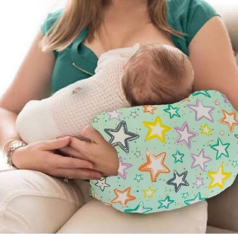 ZUKU Breastfeeding Pillow for New Born Baby, Nursing Arm Pillows, Breastfeeding and Bottle Feeding Head Support Pillow, Travel-Friendly. (Green)