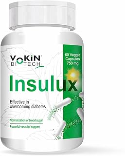 Vokin Biotech Herbal Insulux Gymnema Sylvestre for Diabetes Control 750mg (60 Capsules), 200 grams