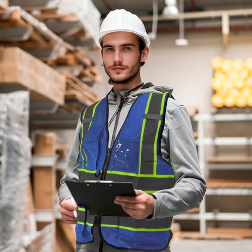 Image of Mesh High Vis Vest, Reflective Construction Vest with Pockets