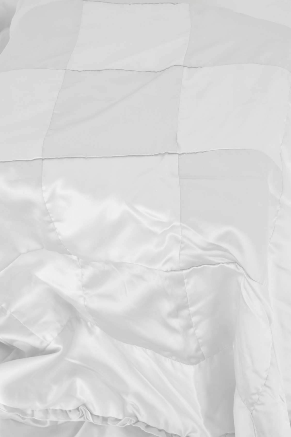 Manifattura ToscanaQuilt bedspread with Gale double satin shiny Patchwork chess Queen-size bed Bianco