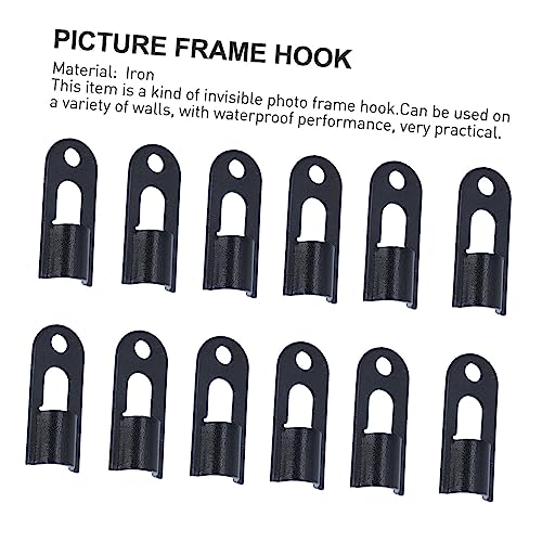 Image of 24Pcs Thickened Iron Picture Frame Hooks Invisible Hanging Hardware Kit for Home and Office Wall Decoration