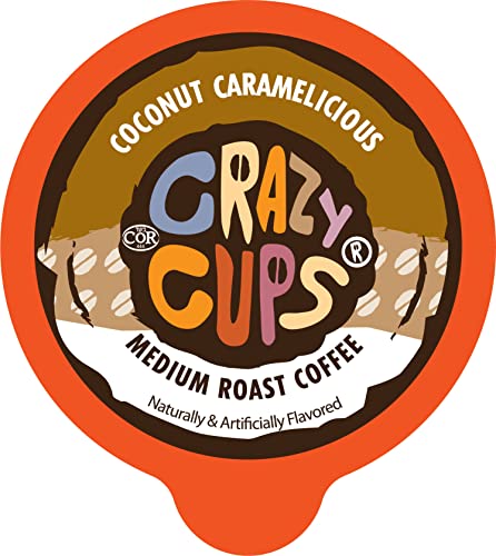 Crazy Cups Flavored Coffee For Keurig K-Cup Machines, Coconut Caramel Hot Or Iced Coffee, 80 Single Serve, Recyclable Pods #TOP20