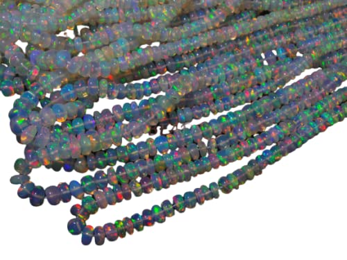Artist Unknown Ethiopian Opal Beads - Natural Fire Opal Rondelles 2.5-4.5Mm, 16 Inch Strand, Si-1170 for Jewelry Making