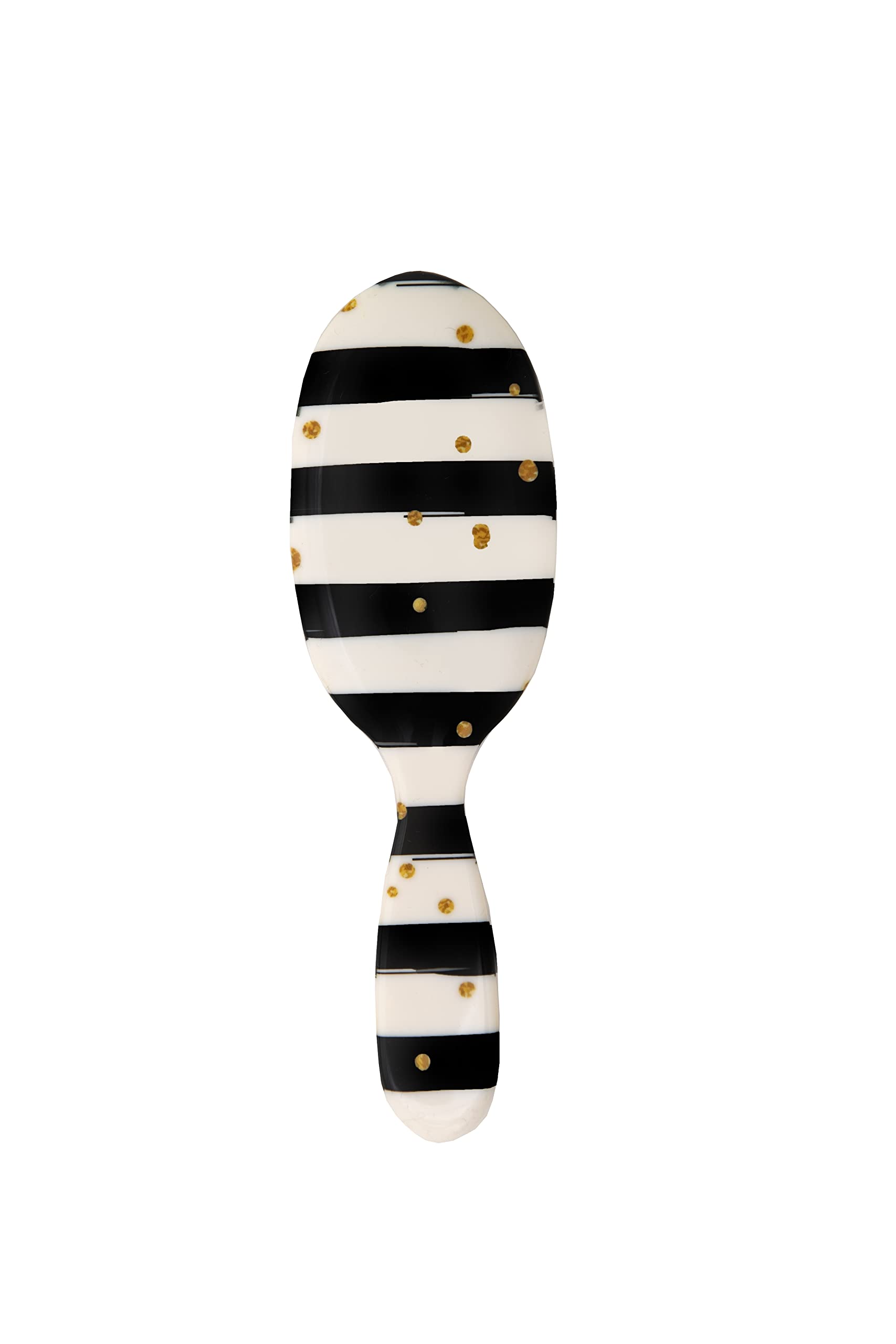 Rock & Ruddle Spazzola per capelli naturale in pura setola per donne e bambini (grande, 21 cm), capelli bagnati o asciutti, districante lisciante - prodotta nel Regno Unito - a strisce bianche e nere