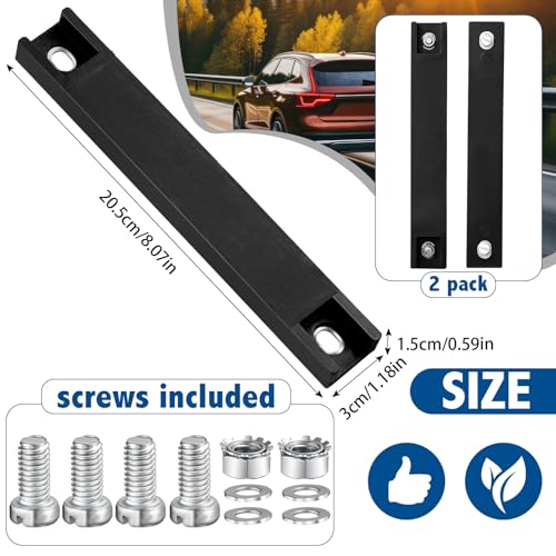 Wenqik 2 Pcs Magnetic License Plate Holder Temp Tag License Plate Mount Rubber Coated Magnet for Vehicles Car Truck Test Drive Plates Supplies (Black)
