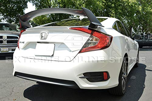 Extreme Online Store Replacement for 2016-Present Honda Civic Sedan FC1 FC2 | EOS Type-R Style ABS Plastic Primer Black JDM Rear Trunk Lid Wing Spoiler - Thumbnail 5