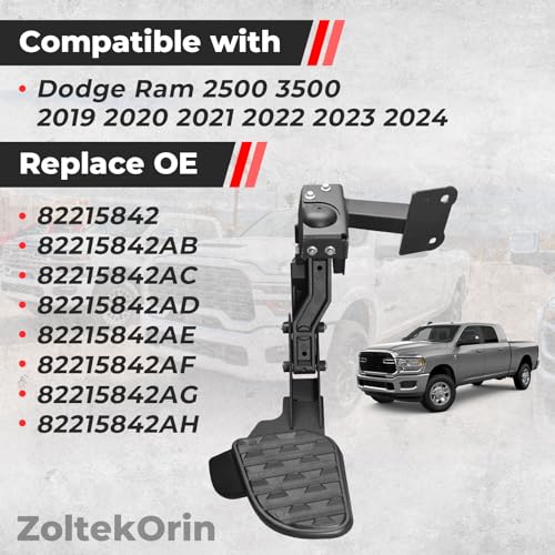 ZoltekOrin Retractable Bed Step for Dodge Ram 2500 3500 2019-2024, Replace OE 82215842, Heavy Duty Tailgate Bumper Step by ZoltekOrin - Image 2