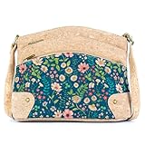 DeCarbonize Crossbody Bolso de Corcho Cuero Vegano Sostenible Mujer Bandolera, marrón, 22 cm x 16.5 cm x 2 cm