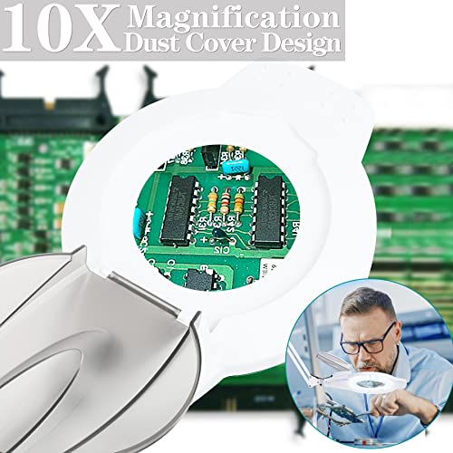 Kirkas 10X Led Magnifying Lamp With Clamp, 2,200 Lumens Dimmable Super Bright Daylight Magnifying Glass With Light And Stand, Adjustable Swivel Arm Magnifier Lamp For Reading Repair Crafts-White #TOP1