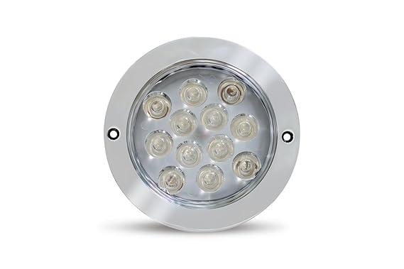 A K Lighting 12 LED 12 WATT SS Surface Model Swimming Pool Light | Under Water Wall Mounted Light (Warm White)