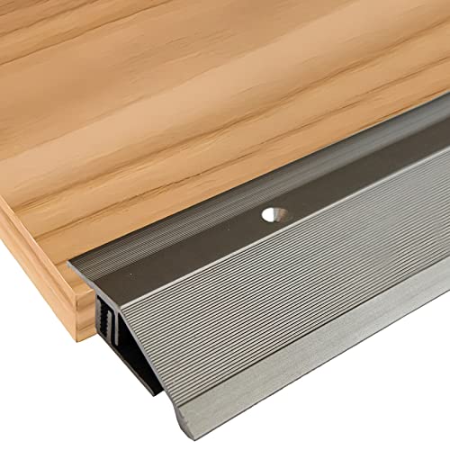 RLKHXBS Bande de Transition pour planchers inégaux, seuil de Porte Non Glissante du Tapis intérieur Garniture de Bordure Haute 1,5 cm, Largeur de Sol Large avec vis pour Robot de Balayage de Scooter