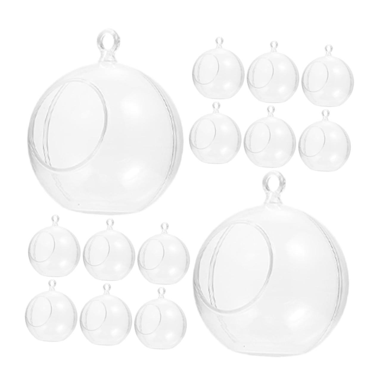 Boules transparentes à remplir de 8 cm pour déco de Noël et mariage (Lot de 20)