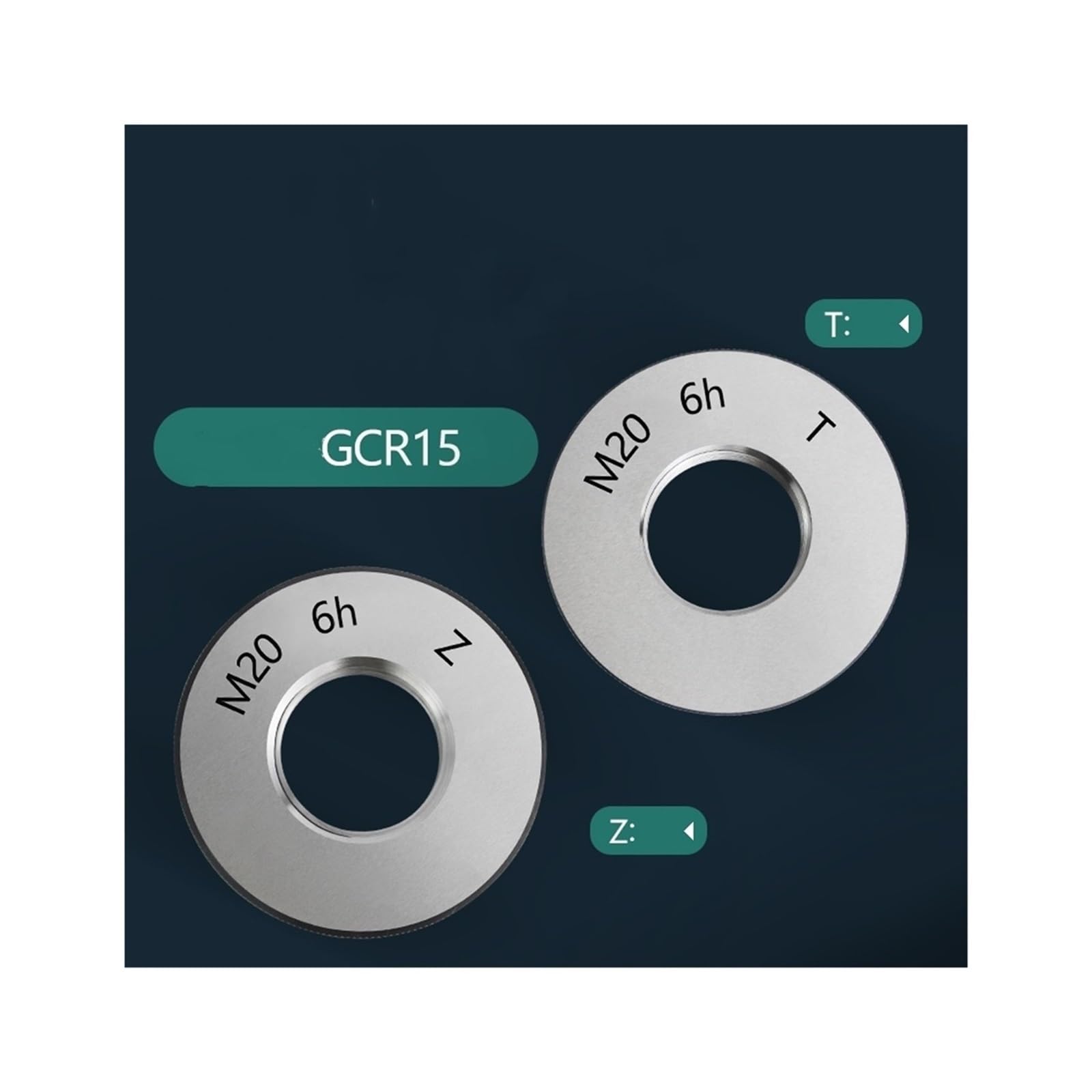 Gewinderinglehre 1SET M2.5-M8 Nicht-Standard Metrische Feine Zahn Gewinde Ring Gauge 6(M6X0.5 6h)