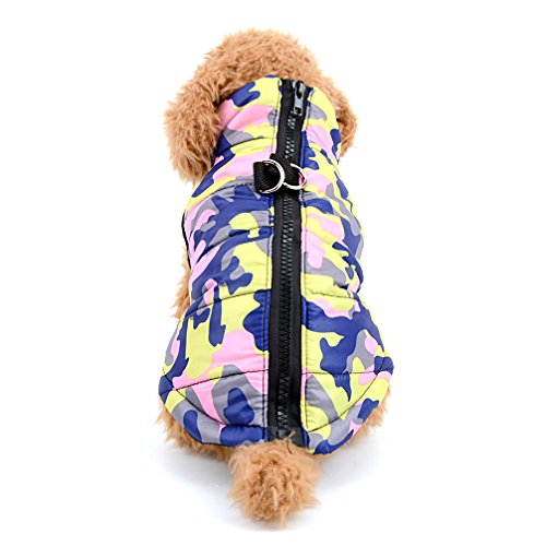 Ranphy Small Dog Camo Puffer Jacket with D-Ring and Zip