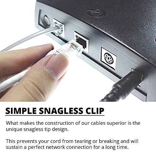 Dynacable Heavy Duty Cat6 Ethernet Copper Cable With Snagless Rj45 Connectors | 1 Pack/7Ft, 24 Awg 550Mhz, Ul-Listed, 10 Gb Max Speed For Fast Computer Networking - White #TOP3