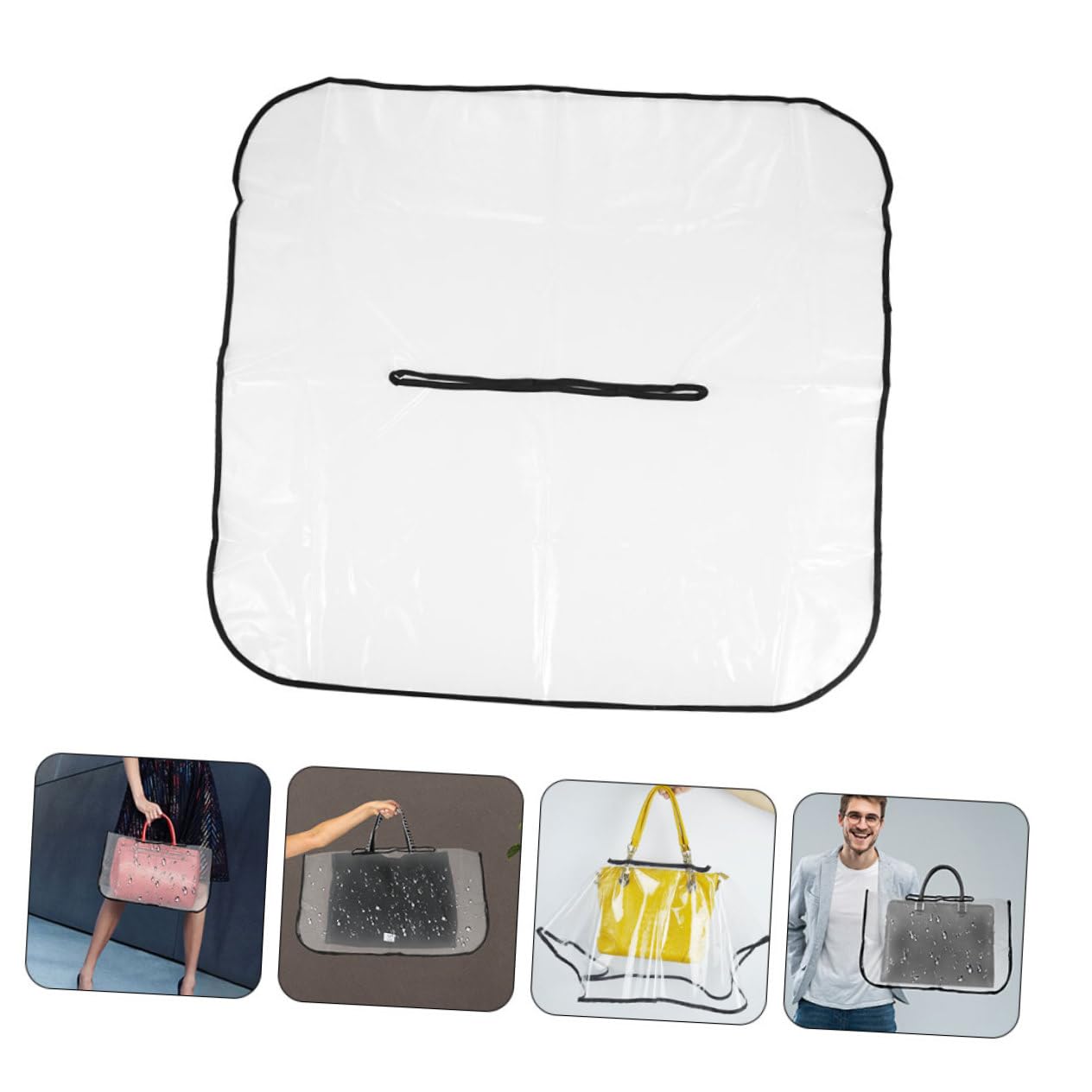 BESTOYARD Transparente Regenhülle Handtaschen Regenschutz Eva Material Verstärkte Kanten Faltbar Leicht Reise Rucksack Schutzhülle