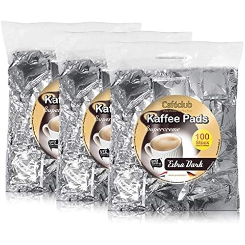 3x Cafeclub Extra Dark Kaffeepads Megabeutel je 100 stk. dunkle Röstung einzeln verpackt Cover