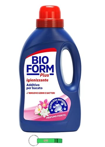 Bioform Plus Igiene - Detergente higiénico para lavadora, 10 unidades, aroma a flores, elimina la suciedad y los malos olores, 1500 ml, incluye llavero Beni Culinari gratuito