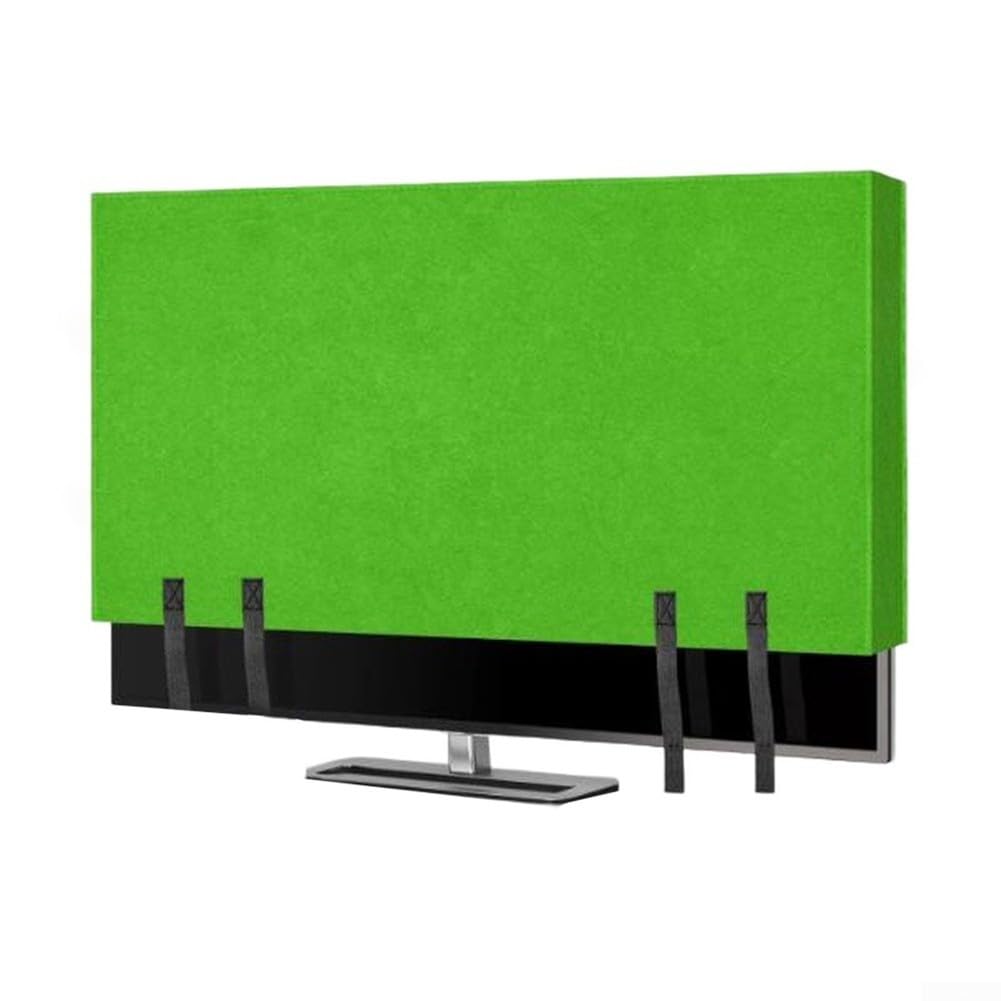 Resistente copertura per televisore in feltro verde con cinghie di sicurezza per schermi da 55 a 75 pollici, previene graffi e polvere durante il trasporto o la conservazione a lungo termine a casa