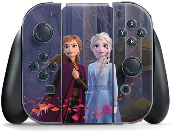 Skinit Decal Gaming Skin Compatible with Nintendo Switch (2017-2021) Joy-Con Controller - Officially Licensed Disney Frozen Elsa and Anna Sisters Art Design