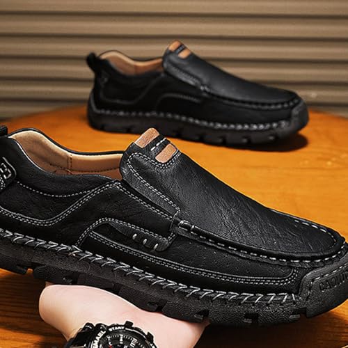 Matufit Men's Handcrafted Cowhide Orthopedic Loafers - Wide Toe Box, Comfortable Non-Slip Driving Loafers2
