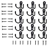 [FUNKTIONALE LAGERUNGSLÖSUNG]: Diese robusten Kleiderhaken mit Doppelhaken-Design machen diese Haken stark genug, um zwei oder mehr Gegenstände aufzunehmen. Perfekt für Schlafzimmer, Badezimmer, Schränke, Eingangsbereiche, Foyer und Büro. Helfen Sie, Platz zu sparen.