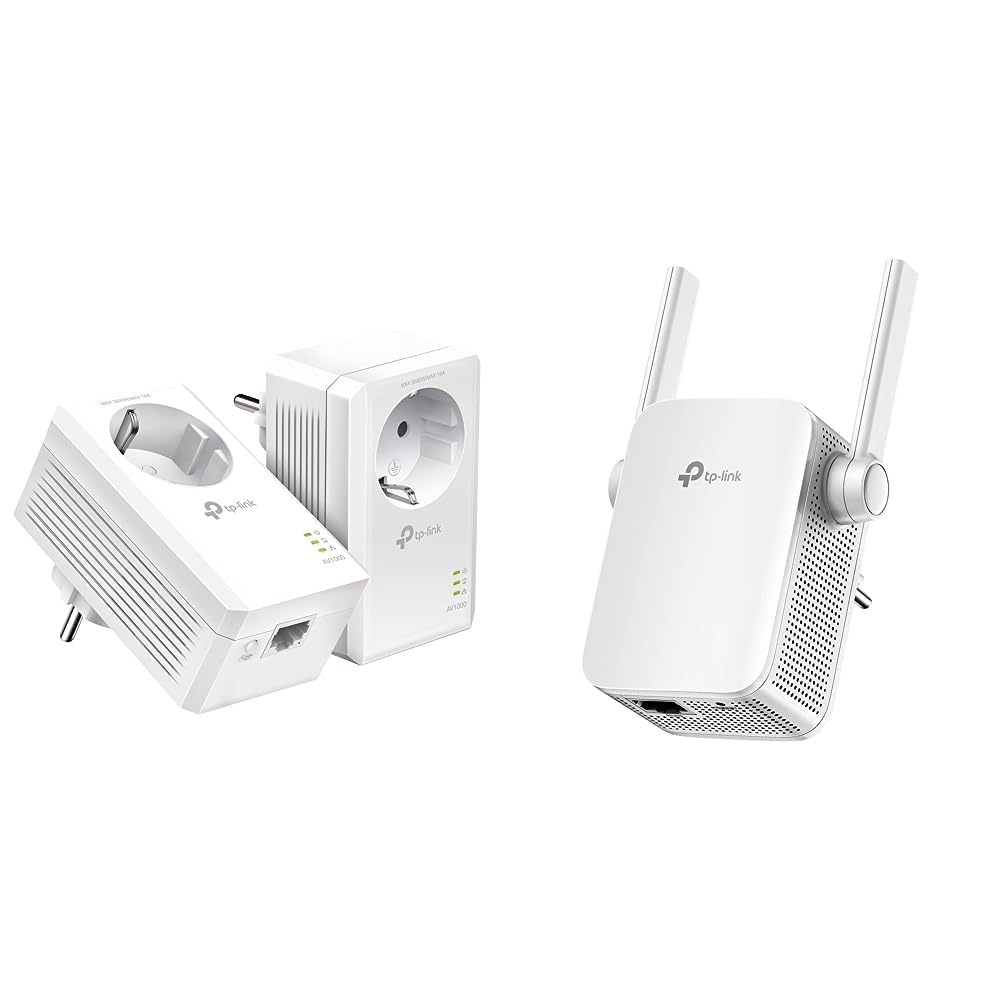 TP-Link Powerline Adapter Set TL-PA7017P KIT & RE305 AC1200 WLAN Repeater