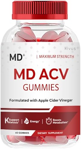 kivus MD ACV Gummies - Gomitas de vinagre de sidra de manzana MD (individual, 60 gomitas)