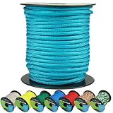 West Coast Paracord 550lb Paracord Spools – 7 Strand Type III Tactical Parachute Cord for Hiking, Camping, and Fishing – Turquoise (50 ft)