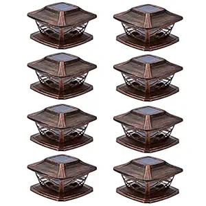 TWINSLUXES Solar Post Lights Outdoor 2 Modes Waterproof LED Solar Fence Cap Light for 3.5x3.5 4x4 5x5 and 6x6 Post in Patio,Deck Walkway and Garden Decoration.(8 Pack)