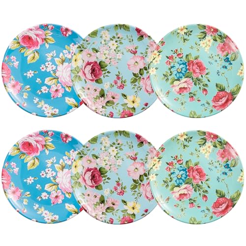 UNK U Melamine Plates Set of 6, 10.5-Inch Decorative dinner plates Lightweight Round Shatterproof Dishes Dishwasher Safe, Everyday Plates for Party, Birthday, Wedding Outdoor Use (Floral Rose Pattern) UNK U Melamine Plates Set of 6, 10.5-Inch Decorative dinner plates Lightweight Round Shatterproof Dishes Dishwasher Safe, Everyday Plates for Party, Birthday, Wedding Outdoor Use (Floral Rose Pattern)
