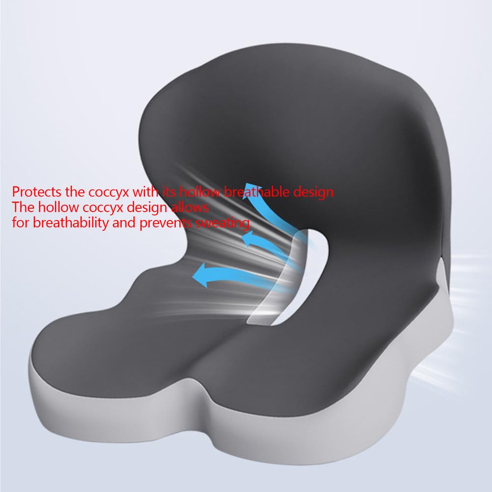 Cuscino ortopedico antiscivolo con supporto per la schiena, per auto, sedia da ufficio e sedia a rotelle, design ergonomico per lunghi viaggi