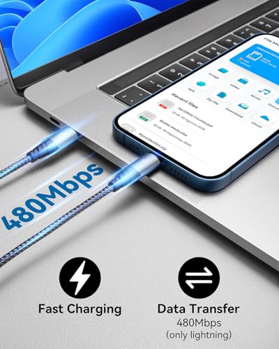 Multi USB Charging Cable C 3A,[2Pack 4ft] 3-in-1 Braided Nylon Charging Cable Fast Charging Cable for iPhone with Type-C, Micro USB, IP Port for iPhone17/16/15/14/Android and More