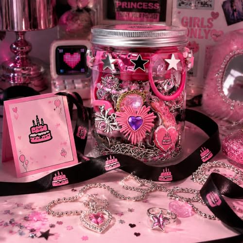Image of SMUOBT Mystery Jewelry Jar Bundle - Surprise Vintage Jewelry Box for Women,Gift Jewelry Set (Necklace, Earrings, Rings,Kracelet,Keychain) - Unique Birthday Gift for Women
