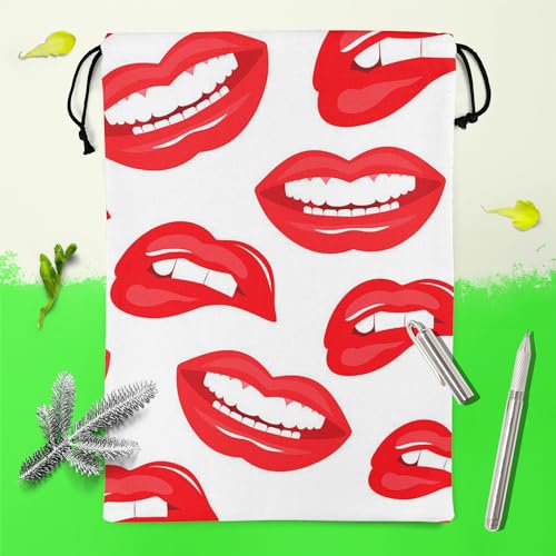 Image of ArtzFolio Lips D3 | Reusable Sack Bag | Bag for Gym, Storage, Vegetable & Travel