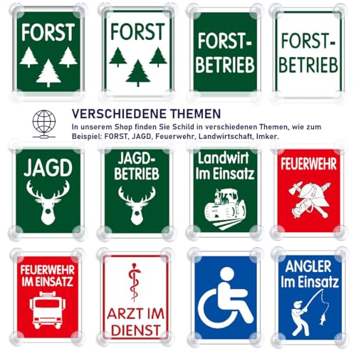 Arzt Im Dienst Schild für Auto mit 4x Saugnapf - Arzt Saugnapfschild Autoschild Schild für Windschutzscheibe 9x12cm