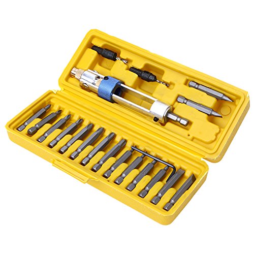 20Pcs High Speed Steel Bit Double Use Screwdriver Head Universal Joint Head with Countersink Bits Allen Wrench