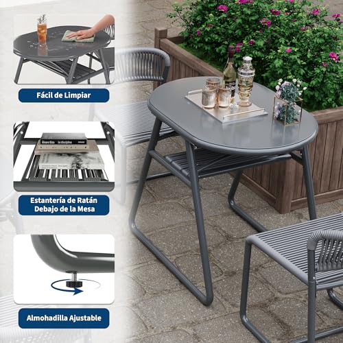 Ensemble bistrot extérieur anticorrosion : la solution durable pour petits balcons et terrasses - 6