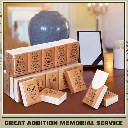 Image of Ctosree 50 Pack Christian Pocket Tissues Bible Verse Travel Packs Bulk 500 Sheet Small Tissues Pocket Packs 3 Ply Mini Travel Size Individual Religious Party Favor