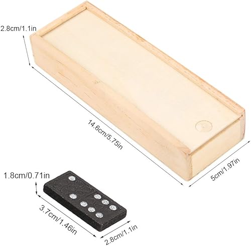 Miniatura 2 de Juego de dominó de madera de 28 piezas, juego de mesa de aprendizaje interesante, tarjetas de madera, juego de juguete educativo para niños pequeños