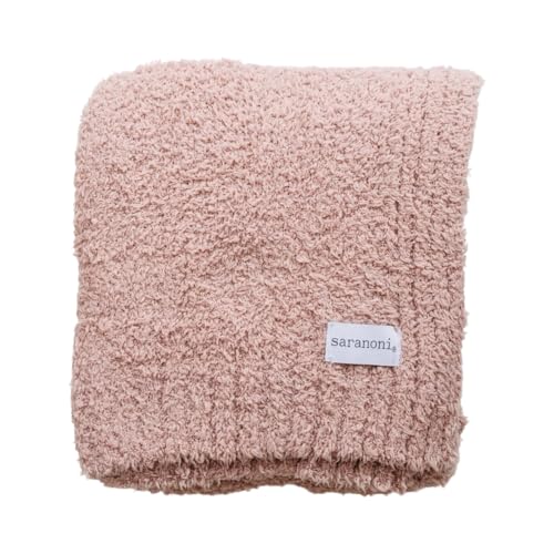 SARANONI Bamboni Luxury Baby Blanket | Cozy & Soft Plush Receiving Blankets | Perfect for Girls & Infant Baby Boy Blankets | Pink - 30” x 40